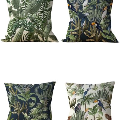 Piece of Trend - Throw pillow - Set of 4 -Piece of Trend - Throw pillow -Both side design- Set of 4 - 4 pieces - trendy colors - 43 x 43 - trendy colors - 43 x 43 - EXOTIC