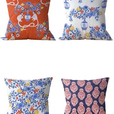 Piece of Trend - Throw pillow - Piece of Trend - Throw pillow -Both side design- Set of 4 - 4 pieces - trendy colors - 43 x 43 -Set of 4 - trendy colors - 43 x 43 - CHINACERAMIC