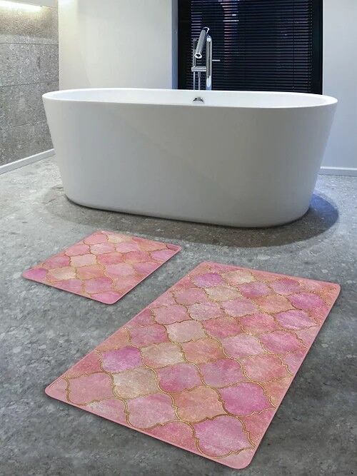 PINKMOSAIC BATH MAT - 60x100 and 50x60 (LxW) - 2 PIECES