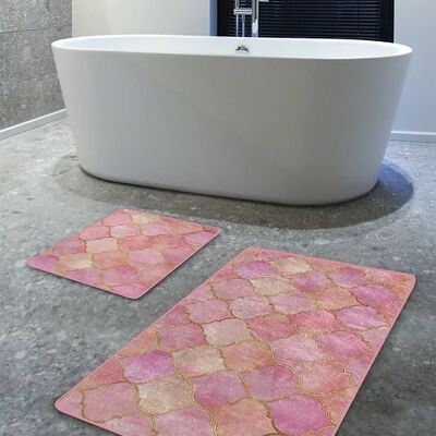 TAPPETO DA BAGNO PINKMOSAIC - 60x100 e 50x60 (LxP) - 2 PEZZI