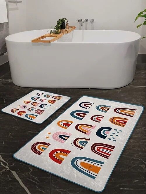 RAINBOW BATHMAT - 60x100 and 50x60 (LxW) - 2 PIECES