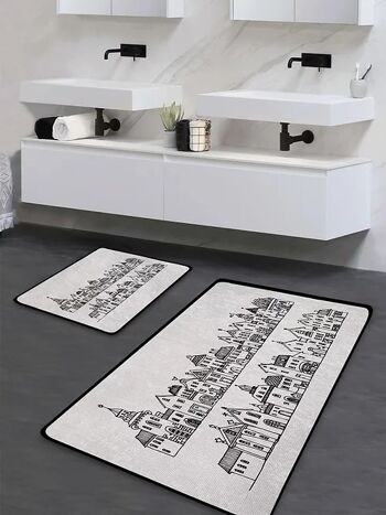 CITY - TAPIS DE BAIN - 60x100 et 50x60 (Lxl) - 2 PIÈCES