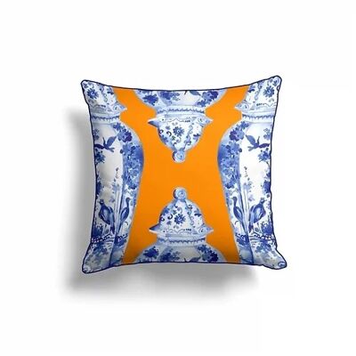 Piece of Trend - Cojín - Trendy - Maxx Dynasty naranja azul delft - 43 x 43
