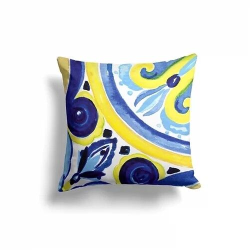 Piece of Trend - Kissen - Trendy - Maxx lemmon sommerblau/gelb - 43 x 43