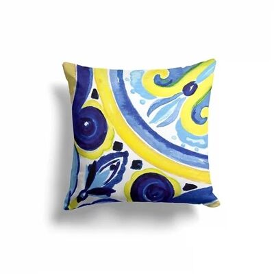 Piece of Trend - Coussin - Trendy - Maxx citron été bleu/jaune - 43 x 43