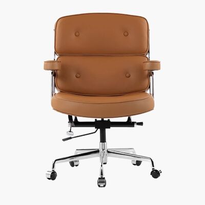 Eames Executive Lobby Office Chair, Brown Chrome Base