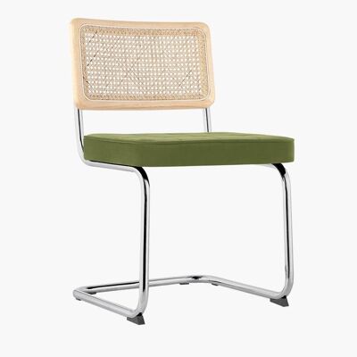 Cesca Style Dining Chair, Green Velvet