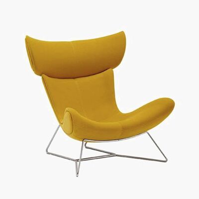 Imola Chair And Footstool, Yellow/ Frame Legs - Without Stool