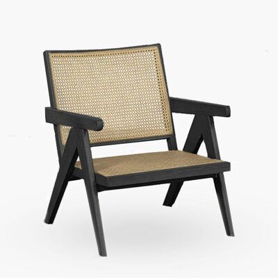 Pierre Jeanneret Rattan Armchair With Armrest