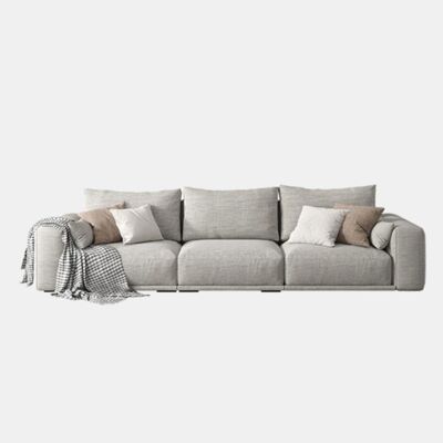 Frances Two Seater Sofa, Cotton Linen - Grey - Three Seater Corner (320cm)