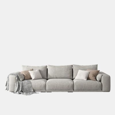 Frances Two Seater Sofa, Cotton Linen - Grey - Four Seater Corner (350cm)