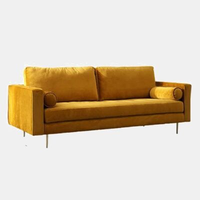 Deandra Two Seater Sofa, Velvet - Yellow - Two Seater