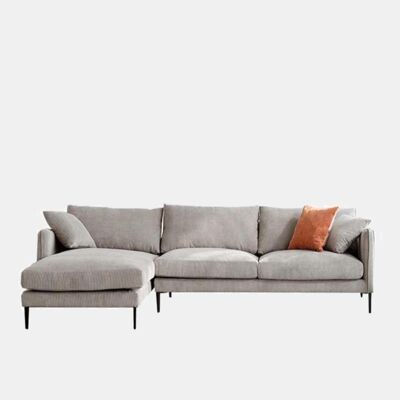 Amada Three Seater Corner Sofa, Fabric - Grey - 2 Seater