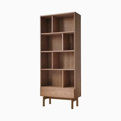 Asger Bookcases, Shelving Unit, Solid Oak - Dark Walnut - L