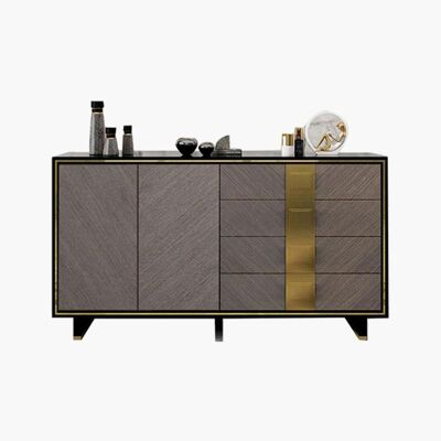IS82 Large Sideboard, Grey & Gold