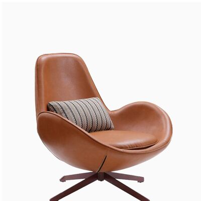Snail Armchair, Leather & Brown