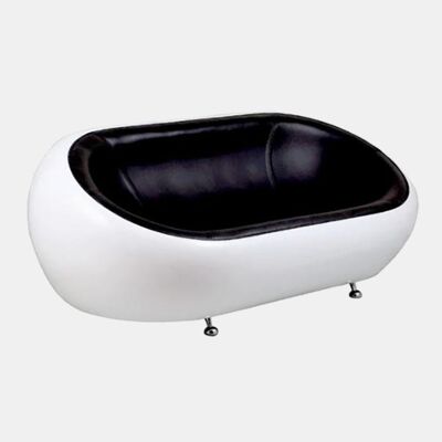 Eero Aarnio Style Half Dome Chair, Two Seater - Black - White - 2 Seater