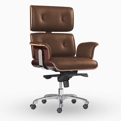 Eames Office Chair, Brown - Italian Genuine Leather