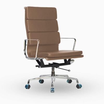 Eames Ribbed Executive Office Chair, High Back, Brown