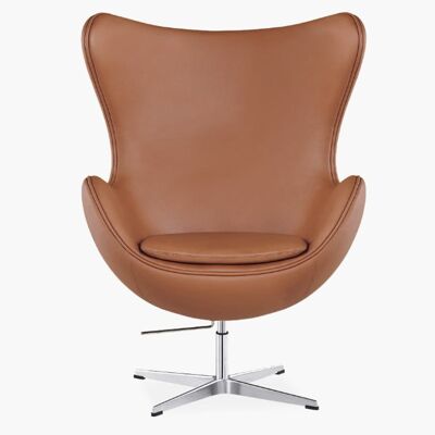Arne Jacobsen Egg Chair, Brown - Italian Genuine Leather