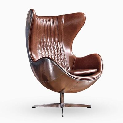 Arne Jacobsen Aviator Egg Chair - Brown - PU Leather