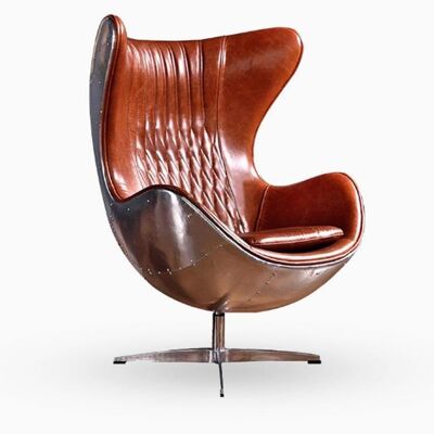 Arne Jacobsen Aviator Egg Chair - Tan - PU Leather