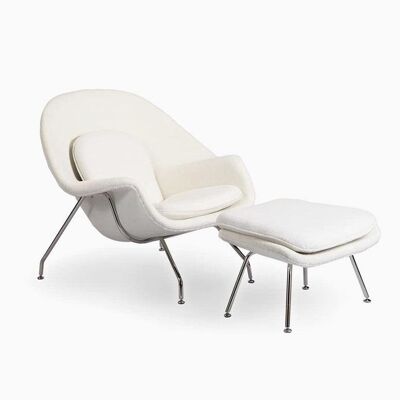 Eero Saarinen Womb Chair And Ottoman, White
