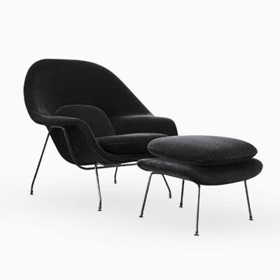Eero Saarinen Womb Chair And Ottoman, Black