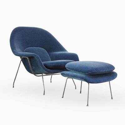 Eero Saarinen Womb Chair And Ottoman, Dark Blue