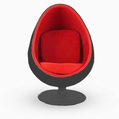 Eero Aarnio Egg Pod Chair, Black/ Red