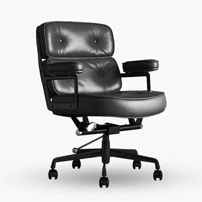 Eames Executive ES104 Lobby Office Chair, Black - Brown - Chrome