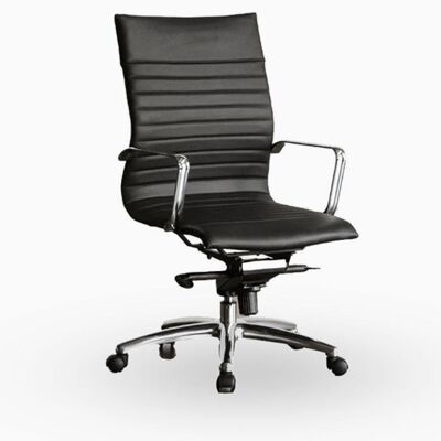 Eames Ribbed Executive Office Chair, High Back, Black