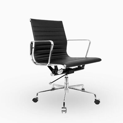 Eames Ribbed Executive Office Chair, Medium Back, Black