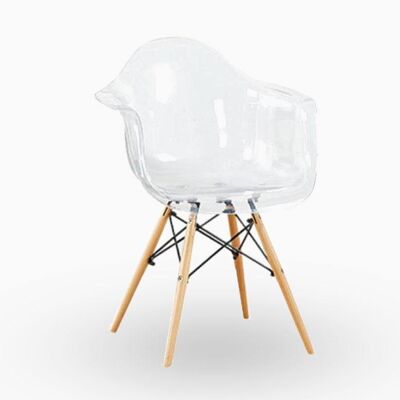 Eames Style Eiffel Dining Chair, Clear Color