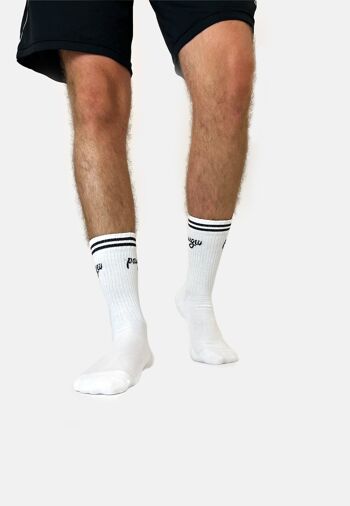 Chaussettes rétro classiques pangu coton bio - blanc - 3 paires 4