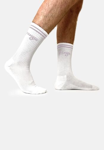 Chaussettes rétro classiques pangu coton bio - blanc - 3 paires 5