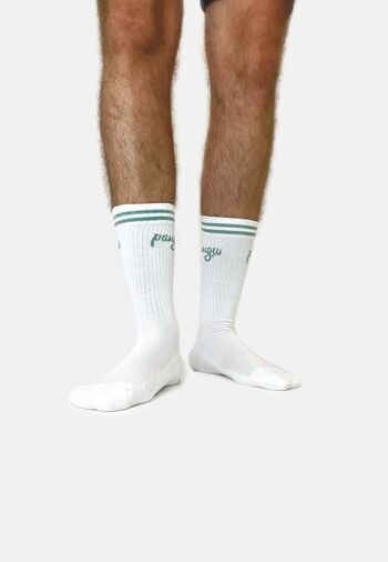 Chaussettes rétro classiques pangu coton bio - menthe - 3 paires 9