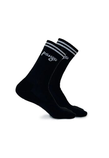 Chaussettes classiques pangu retro coton bio - noir - 2 paires 1