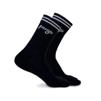 Classic pangu Retro Socken Bio-Baumwolle - Black - 2 Paar