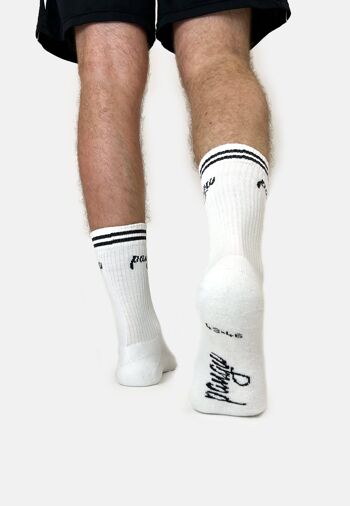 Chaussettes classiques pangu retro coton bio - noir - 2 paires 3