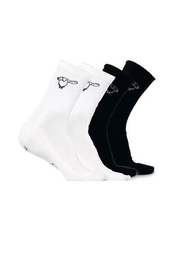 Ensemble Chaussettes Salute Pingouin Coton Bio Noir-Blanc - 2 paires 1