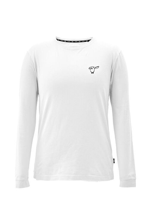 Outline Salute Pinguin Longsleeve Bio-Baumwolle - White