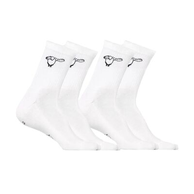 Salute Pinguin Socken Bio-Baumwolle - White - 2 Paar