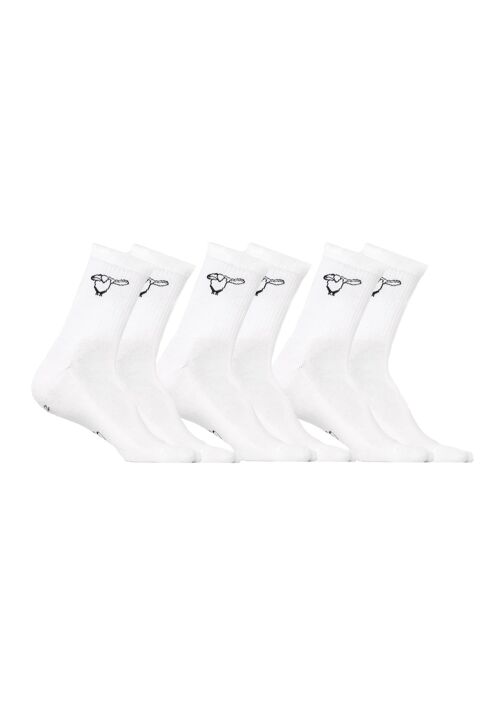 Salute Pinguin Socken Bio-Baumwolle - White - 3 Paar