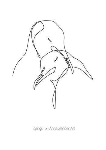 Tirage d'art pingouin blanc - PANGU x ANNA ZENDER ART (A3 / A4) - A4 1