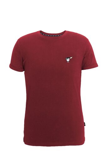 T-Shirt Salute Pingouin Coton Bio - Vin rouge 1