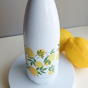 Bouteille isotherme "Citrons" blanche 2