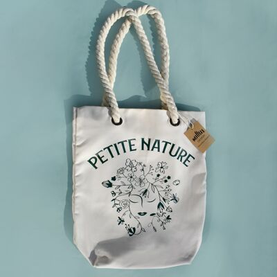 Borsa in cotone "Petite Nature" con manici in corda