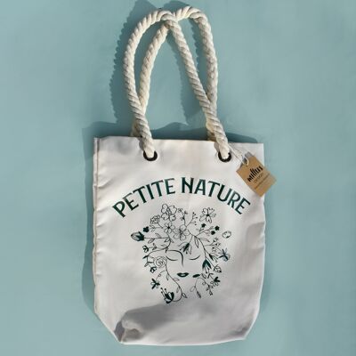 "Petite Nature" cotton bag with corded handles