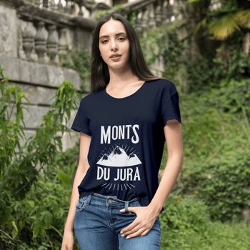 T-shirt femme "Monts du Jura" - Bleu marine - L